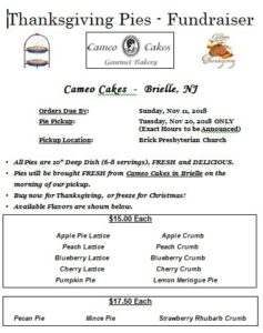 Pie Fundraiser – Brick Presbyterian Church